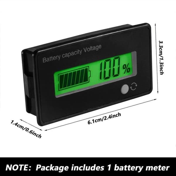 12-84V Batteritester - LCD-display - <20% Alarm - Bly- og lithiumkompatibel