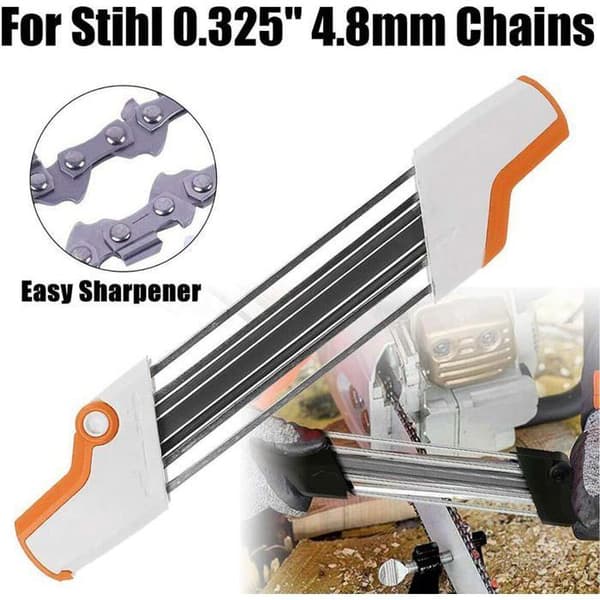 2-in-1 metallinen moottorisahan ketjun teroitin helppo vaihtaa 0.325\"-4.8mm