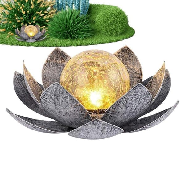 Flydende Lotusblomst LED Solcellelampe - Dekorativ Udendørs Have-/Poolbelysning