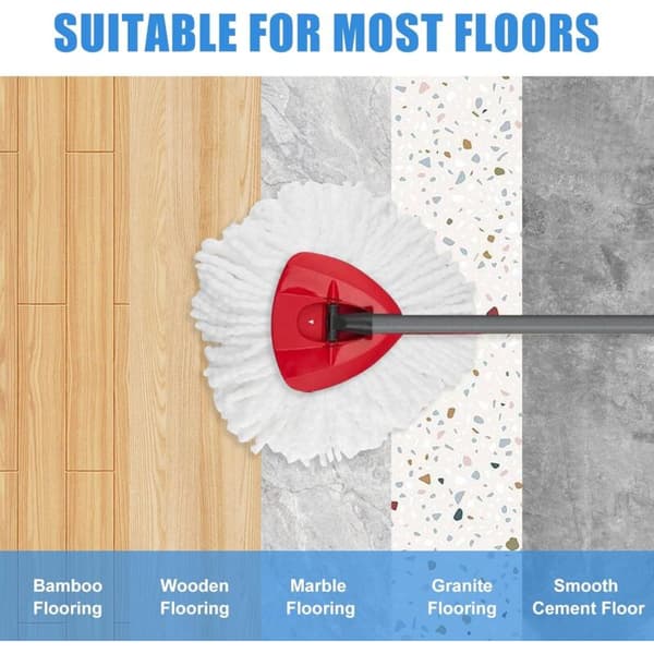 4 erstatningsmopphoder for Vileda-mopper, hvite reservedeler for Vileda Turbo-mopper, mopphoder for Vileda-mopper