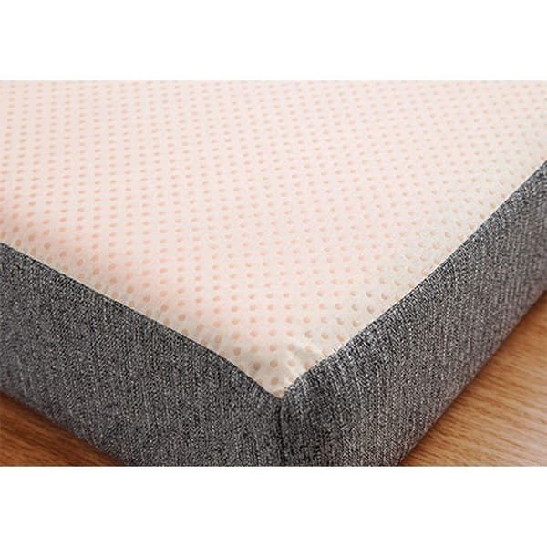 Rund stolsdyna 45 x 45 x 8 cm - Avtagbart överdrag - Halkfri - Linne/Bomull
