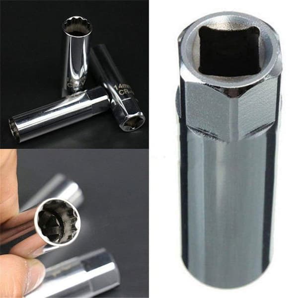 Tennpluggpipe sett 14/16mm + 3/8\" - T-håndtak - Krom-vanadium stål - Varmebehandlet