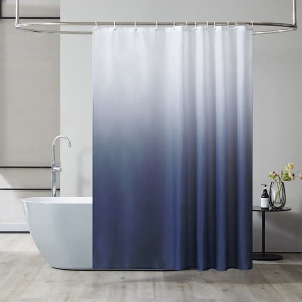Dusjforheng 180x180 cm – Vanntett, muggbestandig polyester, rustfrie maljer, hvit gradient