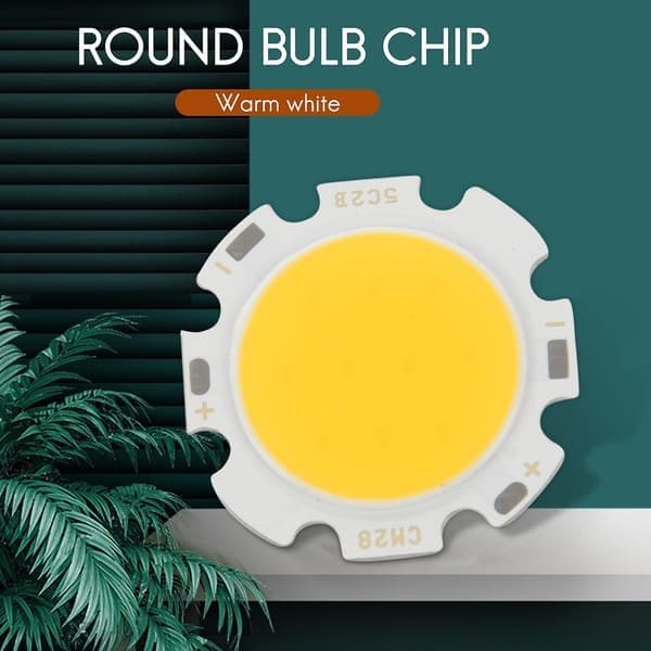 5w Chip Light Round Cob Super Bright Led-glödlampor Varmvit Dc15-17v