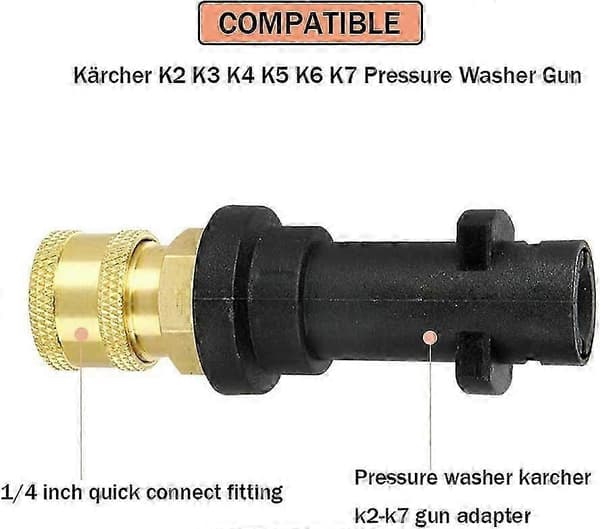 Högtryckstvättspistoladapter med 1/4'' invändig snabbkoppling passar Karcher/Krcher K-seriens högtryckstvättar K2, K3, K4, K5, K6, K7