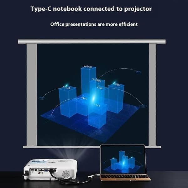 UGREEN 40273 Type-C–HDMI-sovitin, yhteensopiva Thunderbolt 3/4:n kanssa, 4K 60 Hz videolähtömuunnin