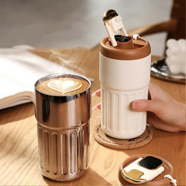 450 ml Smart Vannflaske Temp Display Håndtak Utendørs Reise Kaffe Termos E 450ML E
