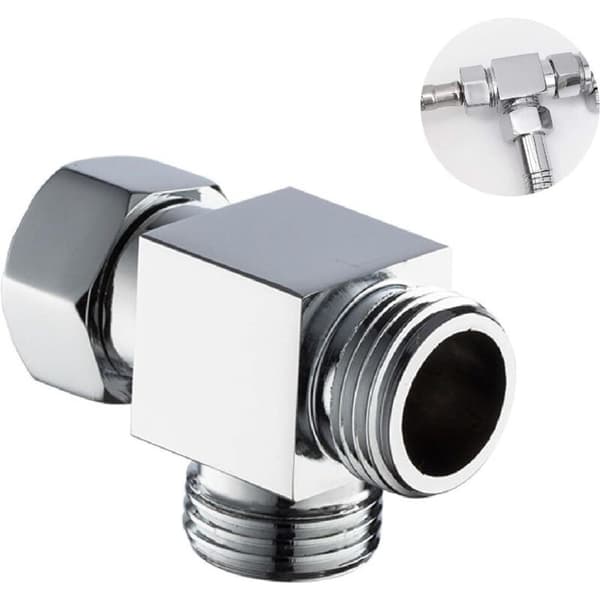 3-vejs omskifterventil til bruser, G 1/2\" brusehoved, T-formet brusearm, udskiftning af bruseadapterventil, omskifteradapter til badeværelse og..