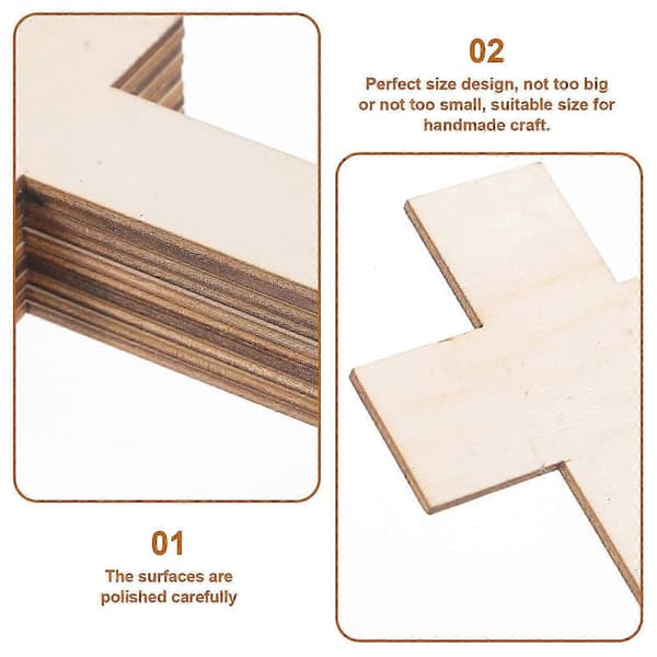 20 st korsutskärningar Kors Trä DIY Hantverk Utskärningar Korsformade ornament