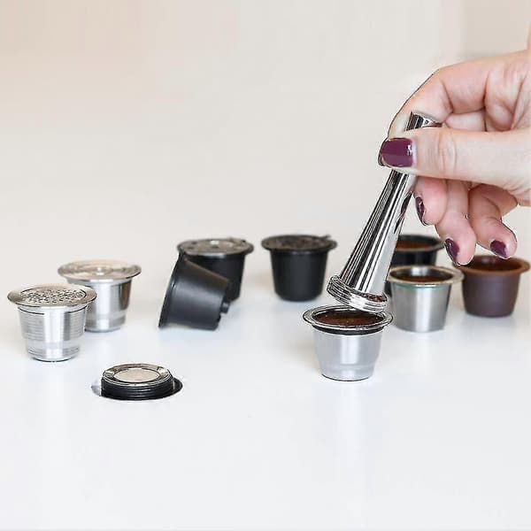 Kaffetamper i rostfritt stål, espressotamper kompatibel med maskin, solid tamperverktyg