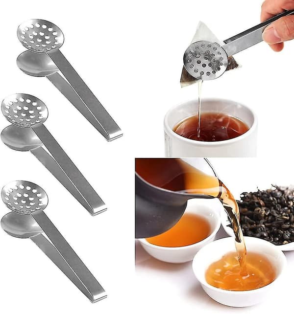 Teskedstång i rostfritt stål, tesked, skedformad teskedstång, 3 st, silver