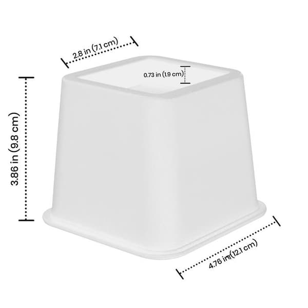 Justerbara möbelhöjare, 8 st, 7,6–20,3 cm, vit – för säng, soffa, bord (stöder 600 kg)