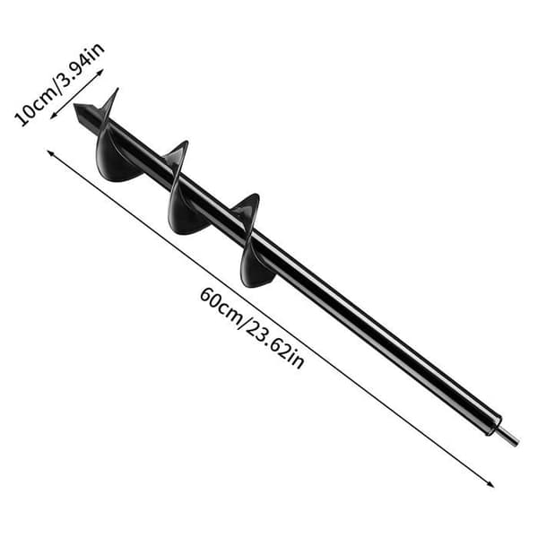 10x60 cm spiralbor for batteridrill – plantebor (svart)