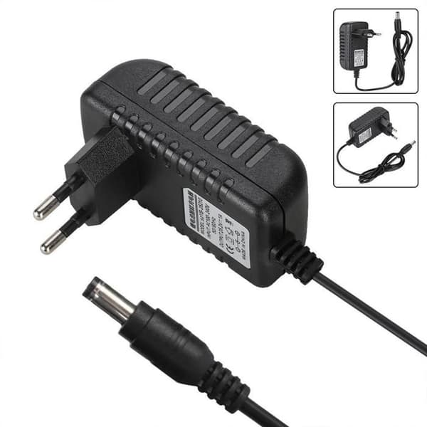 12V strømadapter – 100–240V AC til 12V DC strømforsyning – Erstatningsoplader med EU-stik – Til elektroniske enheder