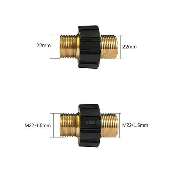 M22 x 1,5 hane dubbeladapter för högtryckstvätt - mässing, 14 mm innerdiameter, Karcher-kompatibel