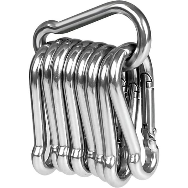 50x5 mm Karbinhake - 304 Rostfritt Stål - 10-pack - Maxlast 125 kg