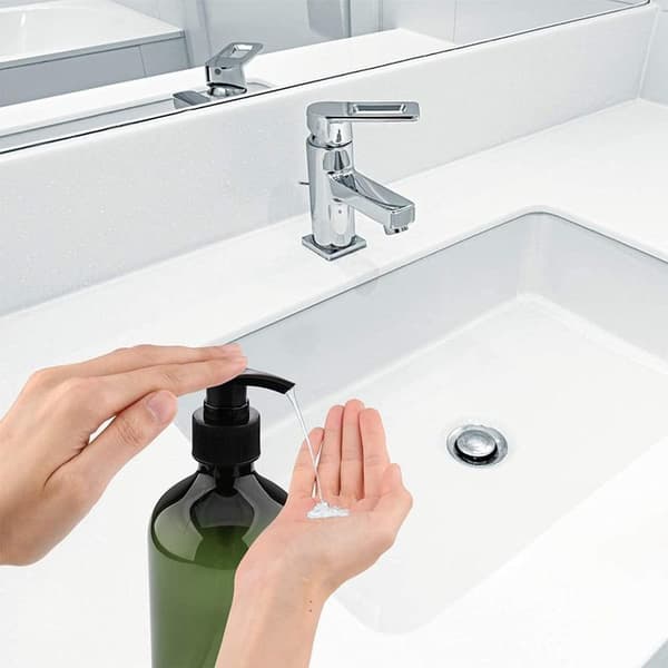 3-delade 500 ml pumpflaskor, schampoflaskor, påfyllningsbara vätskedispensrar, tomma påfyllningsbara pumpflaskor, tomma påfyllningsbara tvålpumpflaskor