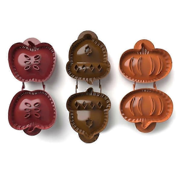 Plastikk paiformer Epler Gresskar Eikenøttform Mini Deigpresseform Gadgets Halloween Lomme Paiformer for Høstbaking