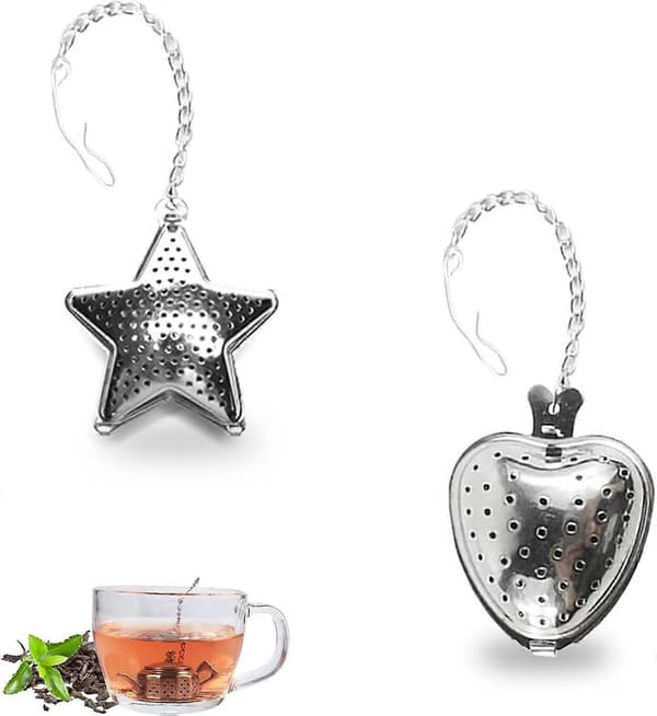 Te-blad Infuser, 304 Rustfrit Stål Te Si Te Infuser Mesh Te Kugle Filter med Kædekrog til Løs Te