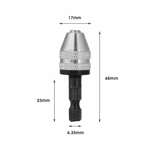 6,5 mm borepatronadapter til 0,3–3,6 mm sekskantede skruetrækkere —