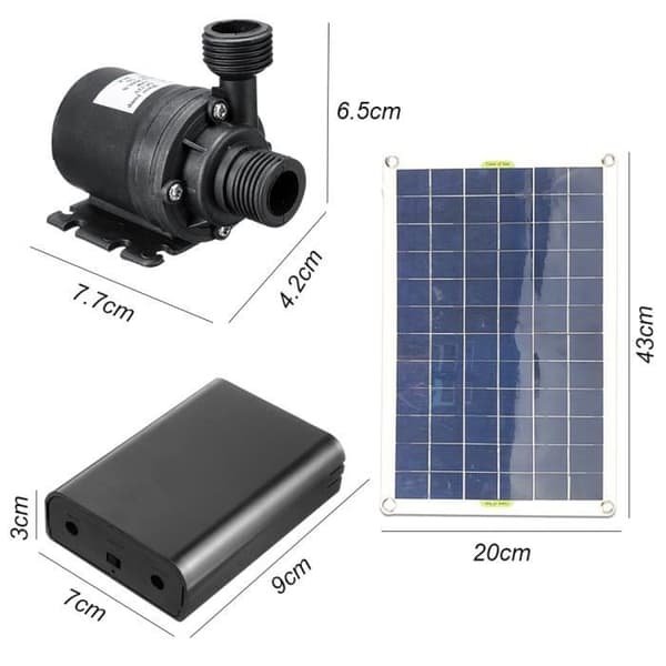 Solvattenpump - Med batteri - Ultratyst - SubSN-motor - Campingtillbehör
