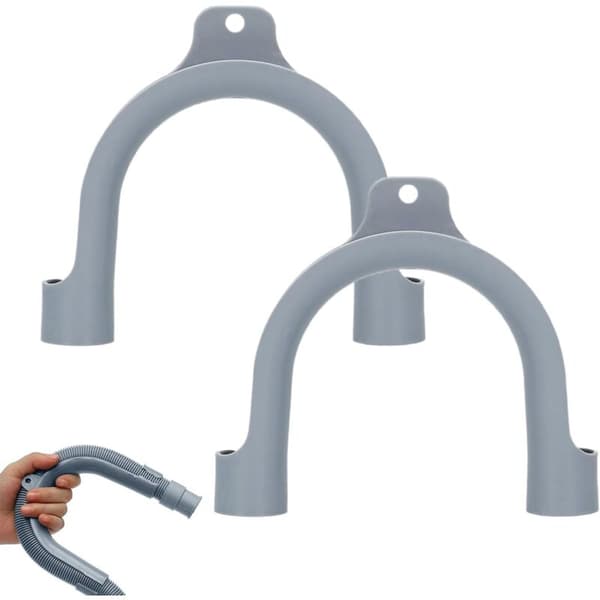 Sett med 2 universelle U-formede plastalbuekoblinger for vaskemaskiner og oppvaskmaskiner