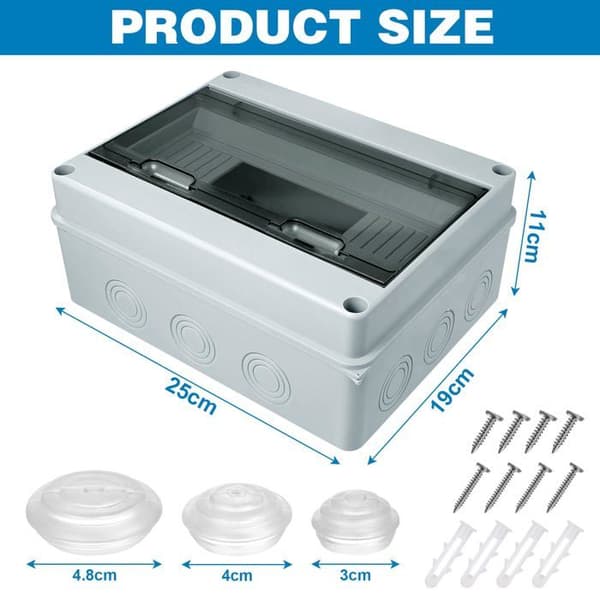 12-moduls elskåp - IP65 - ABS/PC - Väggmontering