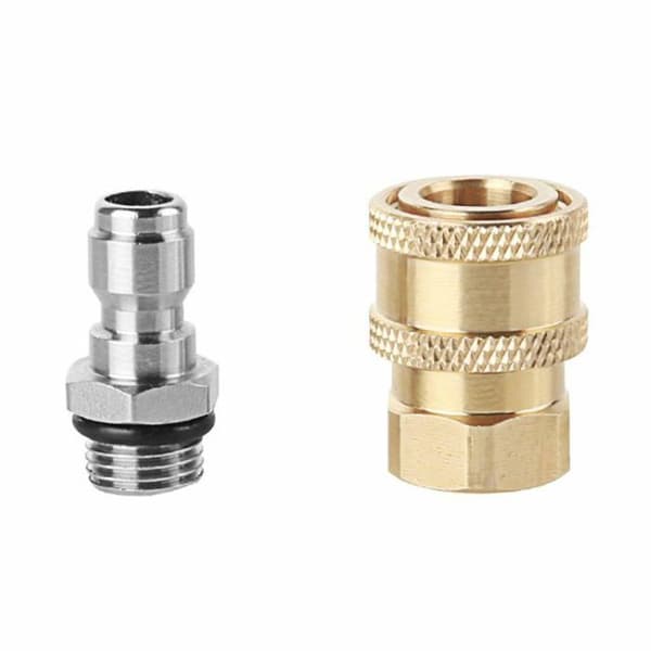 M14 snabbkopplingar, 2-pack (hane + hona) 1/4\" för högtryckstvätt – 5000 PSI
