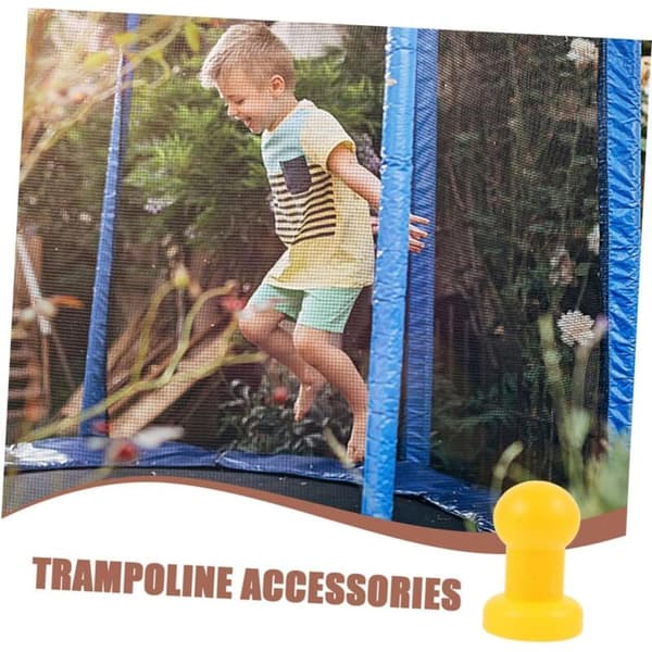 Sæt med 12 slidstærke gule plastik beskyttelseshætter til trampolin
