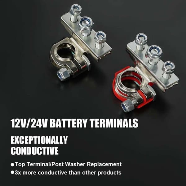 12V Batteripolstik, 3-vejs Fritidsbatteri Top-Off Stik, Batteriafbryder (1 par)