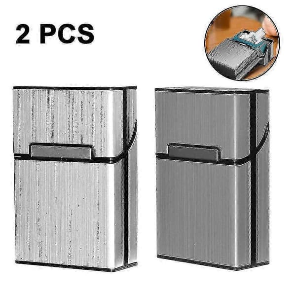 Børstet aluminium sigarettetui, hard boks og holder