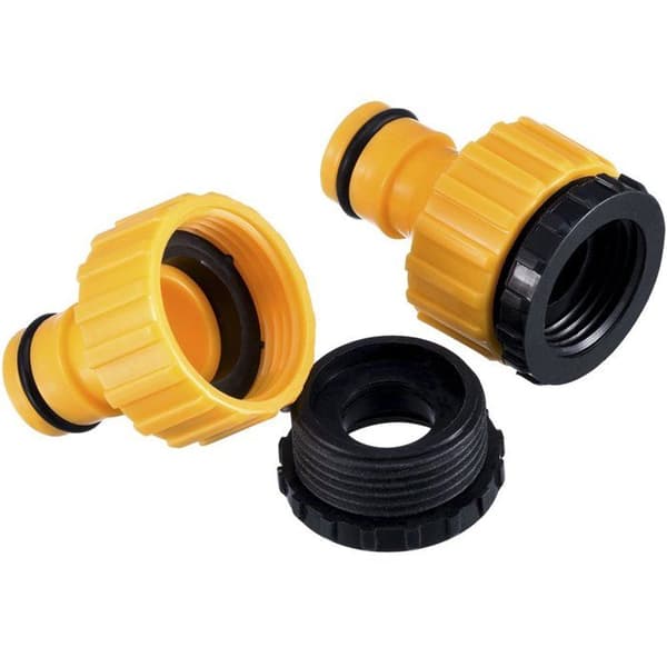 2-i-1 Adapter - Solid plast - For 1/2\" og 3/4\" kraner - Pakke med 6