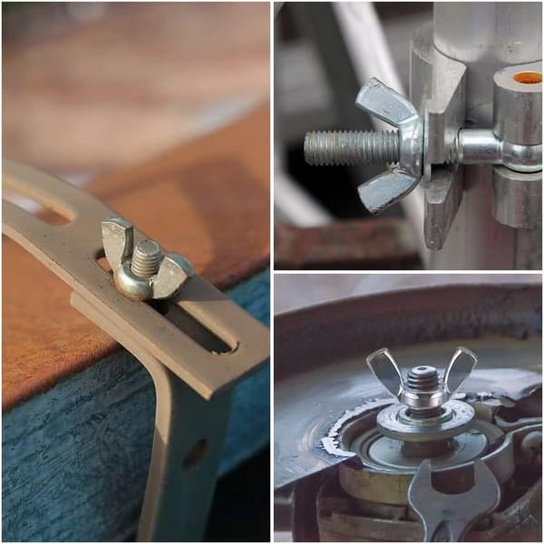 Pakke med 100 vingemuttere (vingemuttere) i 304 rustfritt stål – sortiment M3/M4/M5/M6/M8/M10/M12