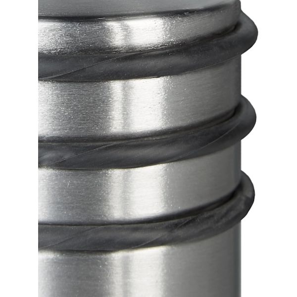 Kraftig Dørstopper, Dørstopper med Gummiringe, Rustfrit Stål og Gummibuffer