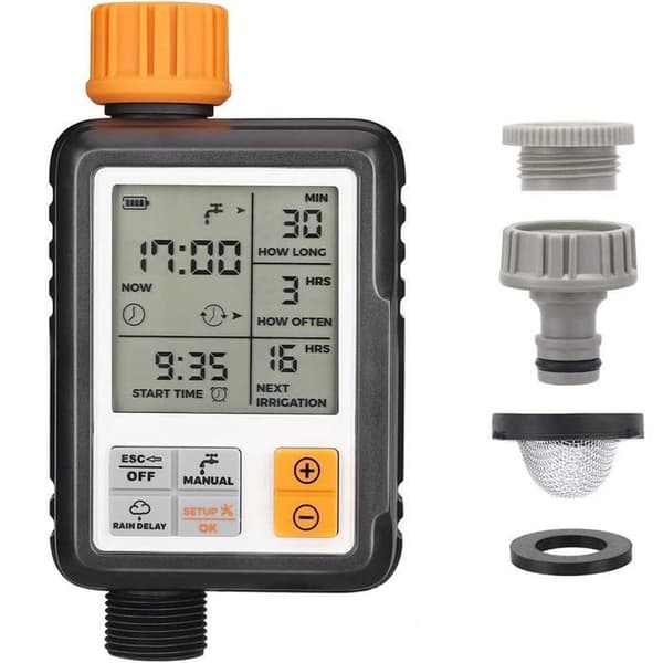 Vanntett automatisk dryppvannings-timer - Multifunksjonell timer (oransje)