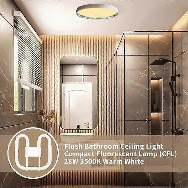 GR10q 4-stift 28W 3500K Varmvit 2D CFL-lampa 2000LM-FF-