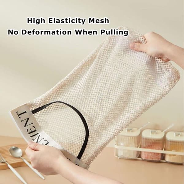 Mesh-avfallspåsar, Mesh-förvaringspåsar, Hängande avfallspåshållare, Hängande mesh-påse för hem och kök
