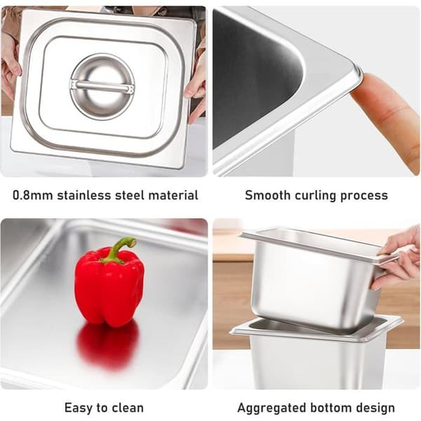 Matbrickor i rostfritt stål, set om 3, 17,6x16,2 cm, rektangulära ugnsformar, praktiska för att baka kakor och grilla
