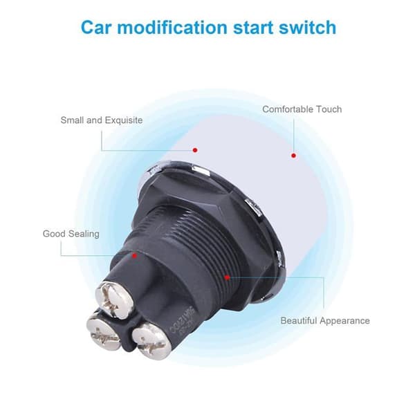 DC 12V 50A Multifunksjonell Trykknapp Motorstartbryter for Bil (Rød)