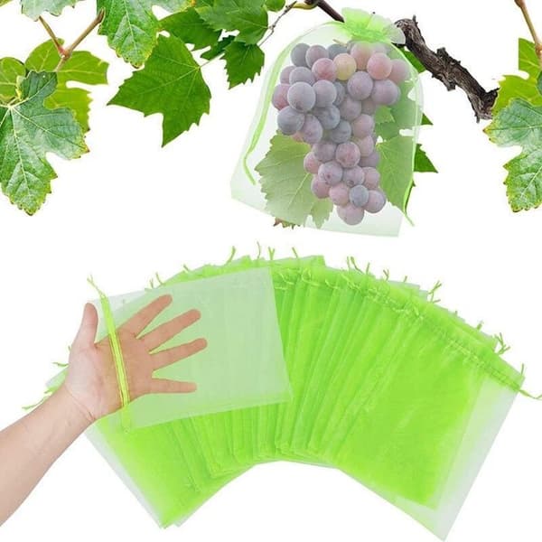 Fruktskyddspåsar 30x20 cm (100-pack) - Organza - Finmaskigt - Återanvändbara
