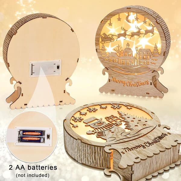 Træ LED julelys, julestjerne vindueslys, træ LED julepynt, LED rensdyrlys, LED julepynt til