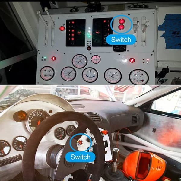 DC 12V 50A Multifunksjonell Trykknapp Motorstartbryter for Bil (Rød)