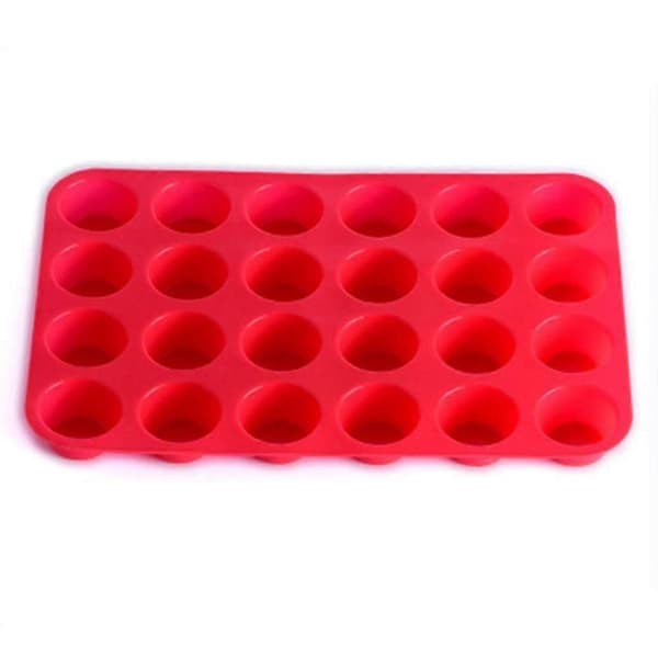 Nonstick Silikone Mini Muffin- og Cupcakebageform - 24 kopper, BPA-fri, 100 % silikone