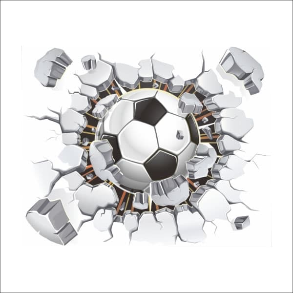 3D fotboll väggdekal Väggdekoration för vardagsrum Sovrum