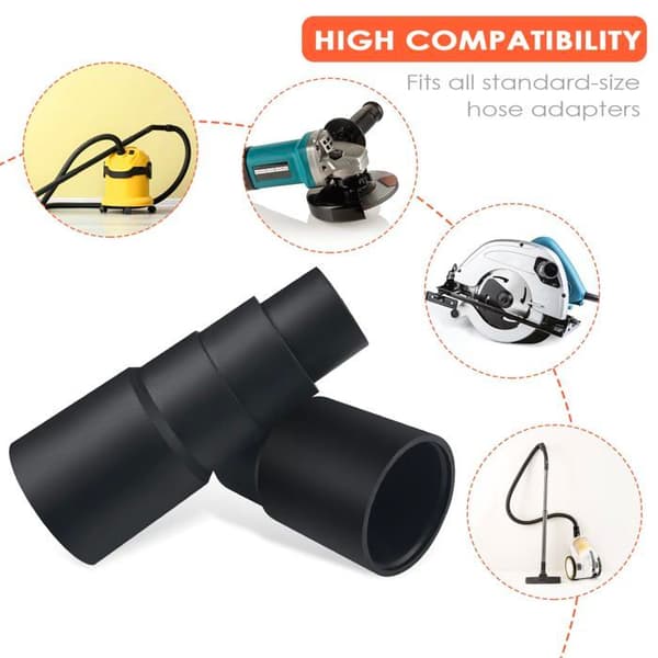 Støvsugerslangeadapter 25 mm → 42 mm, pakke med 6, sort PVC