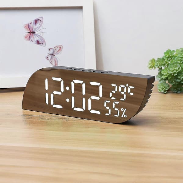 Digital elektronisk klocka med temperatur- och luftfuktighetsdisplay