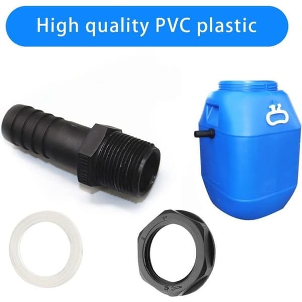 25 mm överflödesgenomföring för regnvattentank – 2-pack (PVC, vattentäta tätningar)