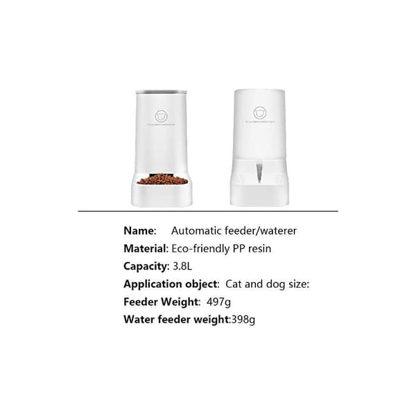 Automatisk Foder-/Vanddispenser Fontæne - 3.75L x 2 Stykker - Hund/Kat Foder/Tilbehør Kæledyrsskål BPA Fri