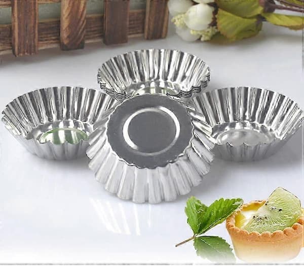 30 stk. Æggetærteform Non-stick Aluminium Cupcake Kage Cookie Pudding Form Foret Form Bageværktøj
