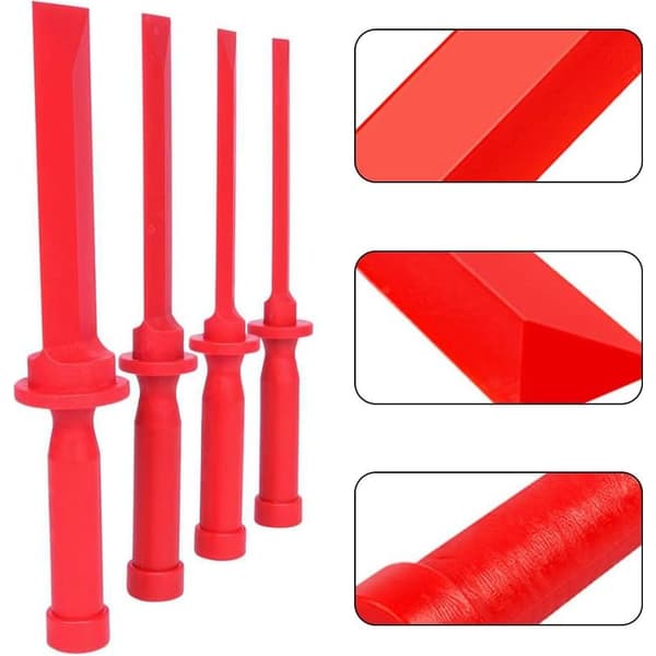 Plastskrapesett, plastskrape, plastmeiselskrape, nylonplastmeiselssett, universelt plastskrapesett for limfuger, 4